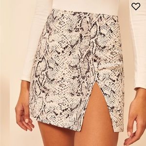 Reformation Margot Skirt in Snakeskin